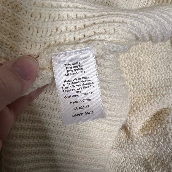 NWT Talbots Ivory chunky knit cashmere blend cardigan sweater - Picture 4 of 6